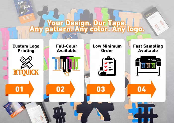 pre-cut sports tape no scissors tape ready to use kinesiology tape pre-shaped kinesiology tape quick apply athletic tape time saving sports tape