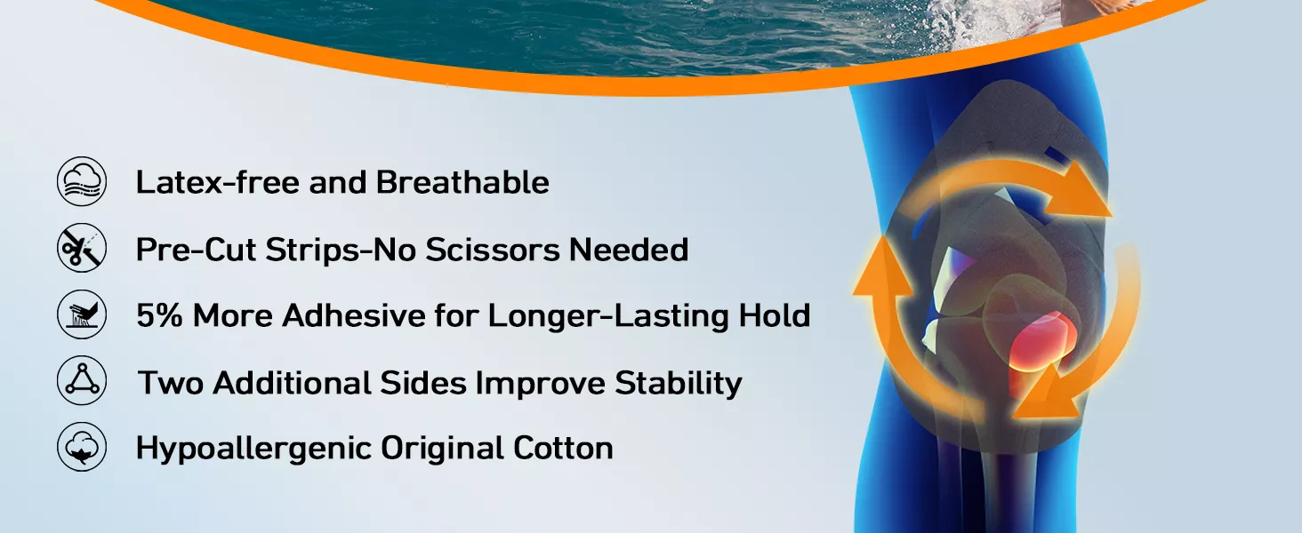 pre-cut knee tape kinesiology tape for knee pain runner‘s knee tape knee support tape pre-cut
