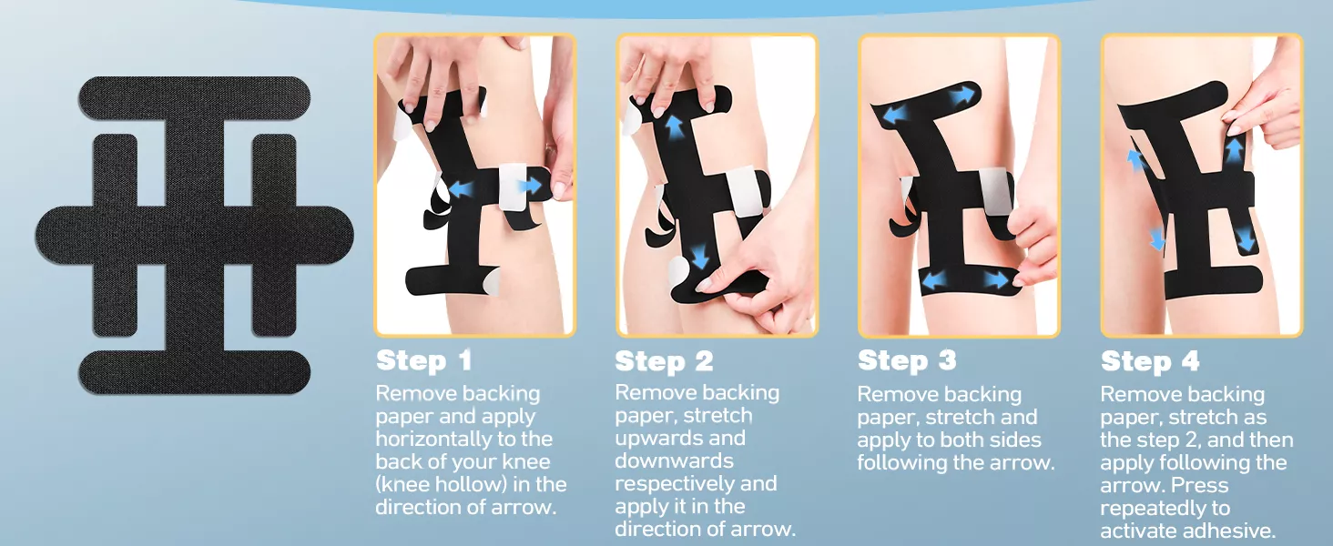 pre-cut knee tape kinesiology tape for knee pain runner‘s knee tape knee support tape pre-cut