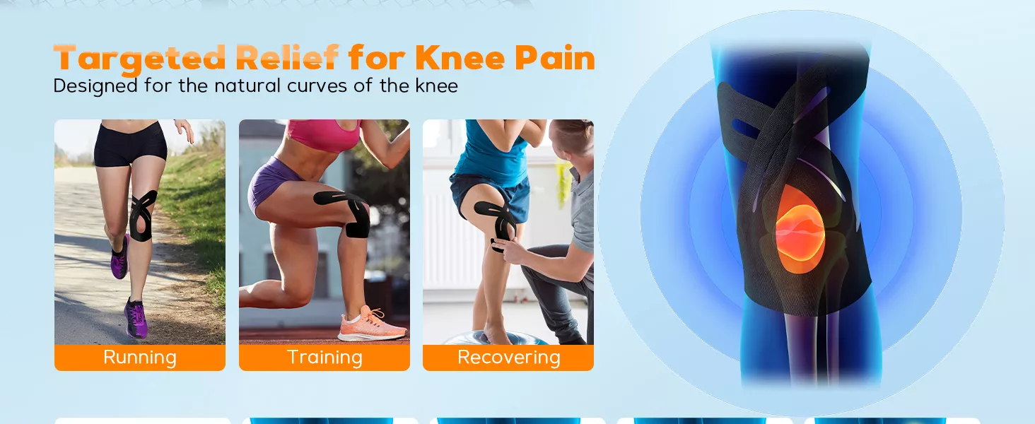 pre-cut knee tape kinesiology tape for knee pain runner‘s knee tape knee support tape pre-cut