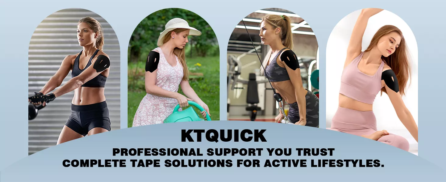 KTQUICK Shoulder Support Tape
KTQUICK Kinesiology Tape
KTQUICK Muscle Tape
Tennis Tape
Golf Tape
Workout Recovery