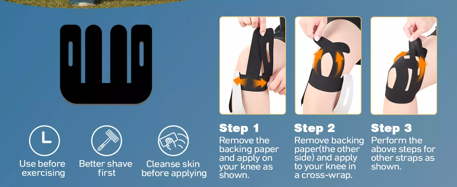 pre-cut knee tape kinesiology tape for knee pain runner‘s knee tape knee support tape pre-cut